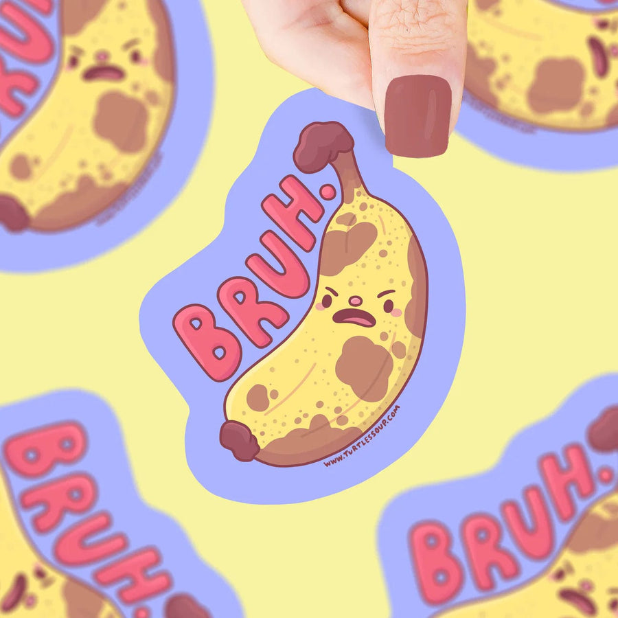 Turtle's Soup Sticker Bruh Banana Vinyl Sticker
