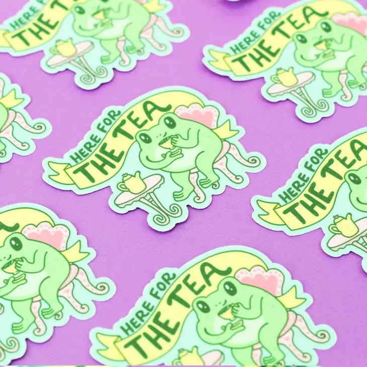 Turtle's Soup Sticker Here For the Tea Frog Gossip Laptop Decal Vinyl Sticker