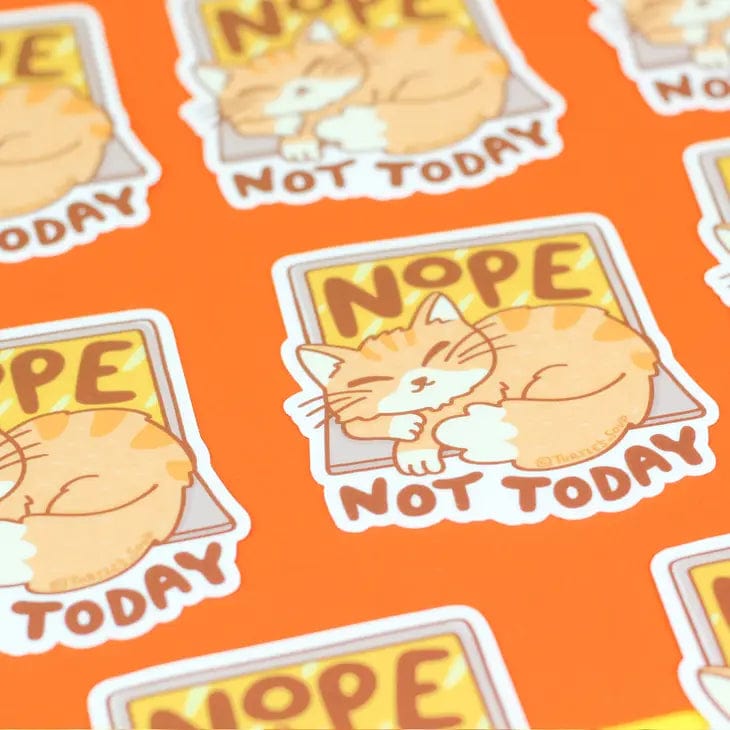 Turtle's Soup Sticker Nope Not Today Kitty Cat Holiday Gift Vinyl Sticker