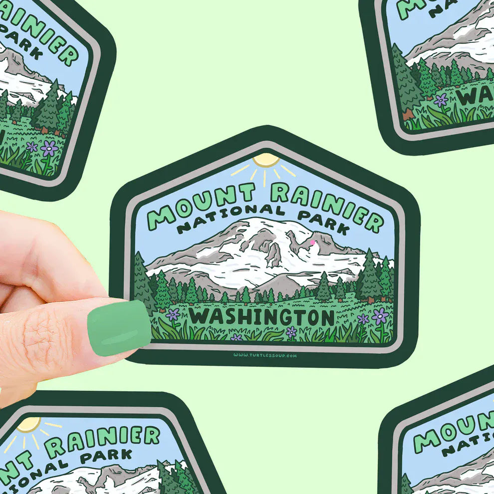 Turtle's Soup Stickers Mount Rainier National Park Vinyl Sticker | Turtle's Soup