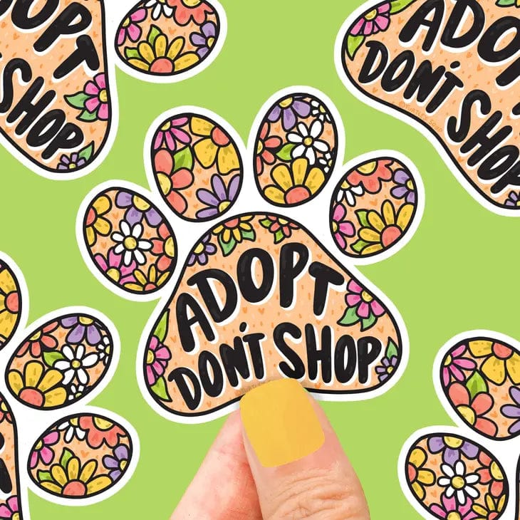 Turtle's Soup vinyl sticker Adopt Don't Shop Adoption Paw Print Vinyl Sticker