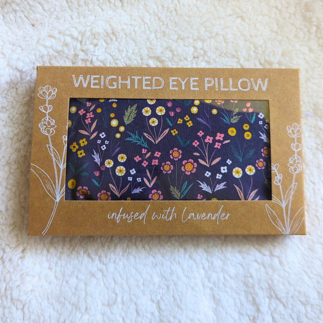 Two Birds Eco Shop Lavender Weighted Aromatherapy Eye Pillow - Wildflowers on Purple