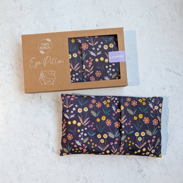 Two Birds Eco Shop Lavender Weighted Aromatherapy Eye Pillow - Wildflowers on Purple