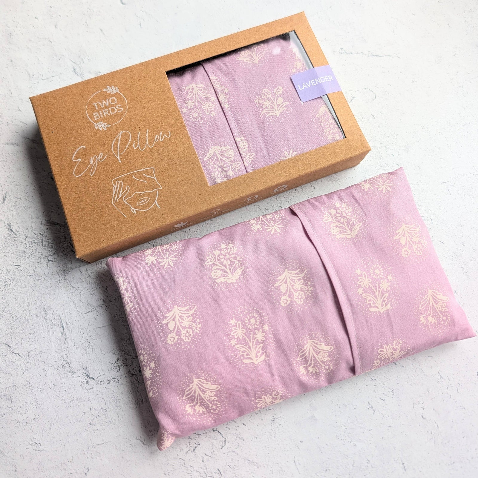 Two Birds Eco Shop Scent Free Weighted Aromatherapy Eye Pillow - Lilac Stamp