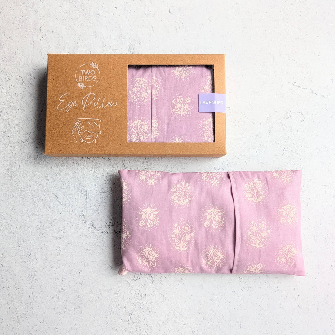 Two Birds Eco Shop Scent Free Weighted Aromatherapy Eye Pillow - Lilac Stamp