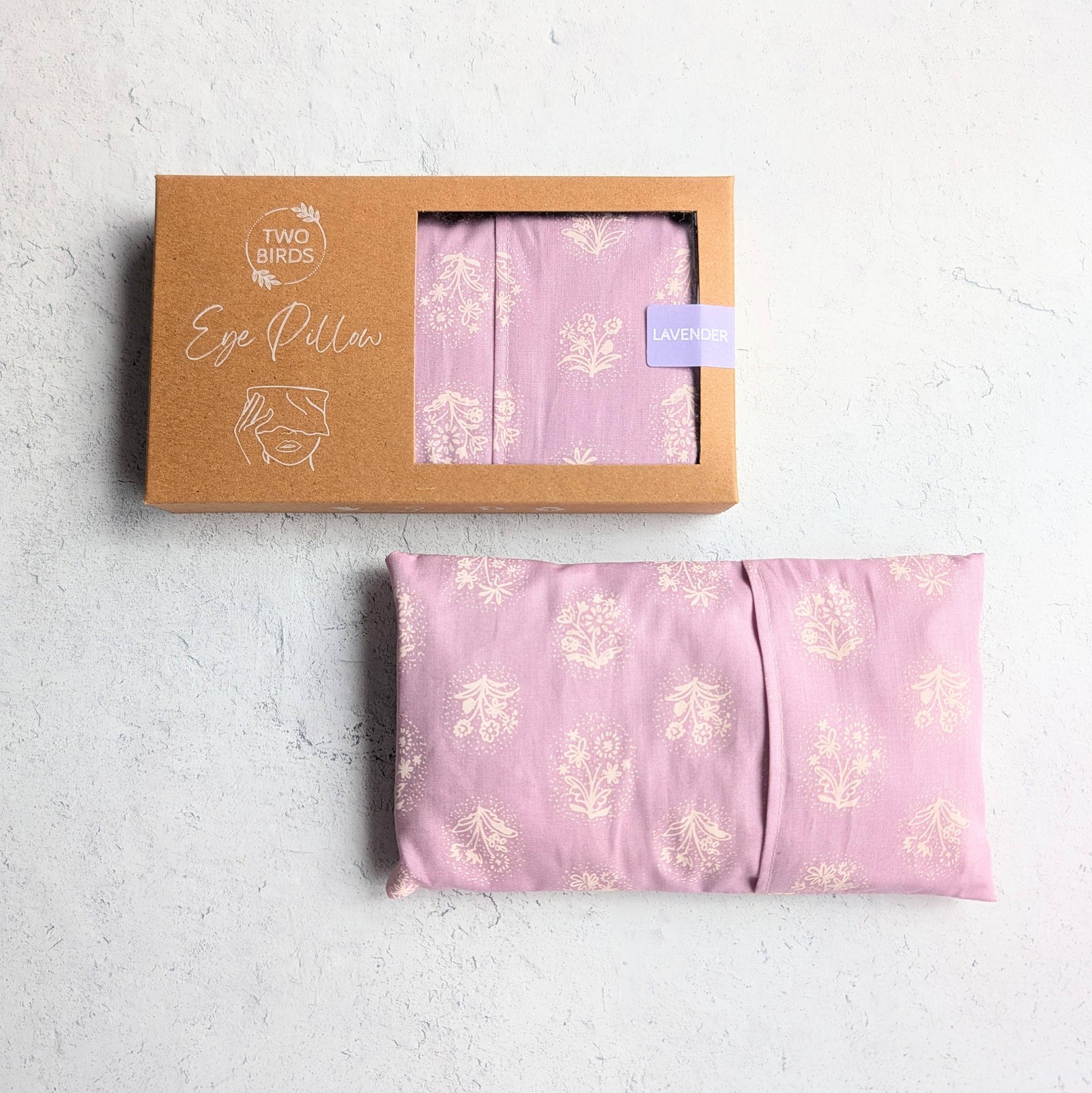 Two Birds Eco Shop Scent Free Weighted Aromatherapy Eye Pillow - Lilac Stamp