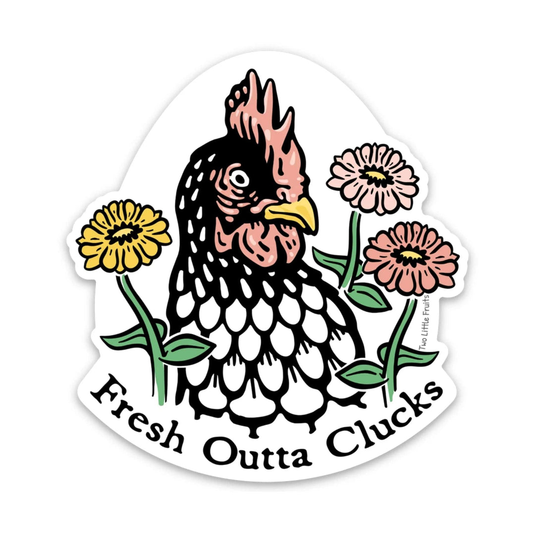 Two Little Fruits Sticker Chicken Laptop Sticker - Fresh Outta Clucks