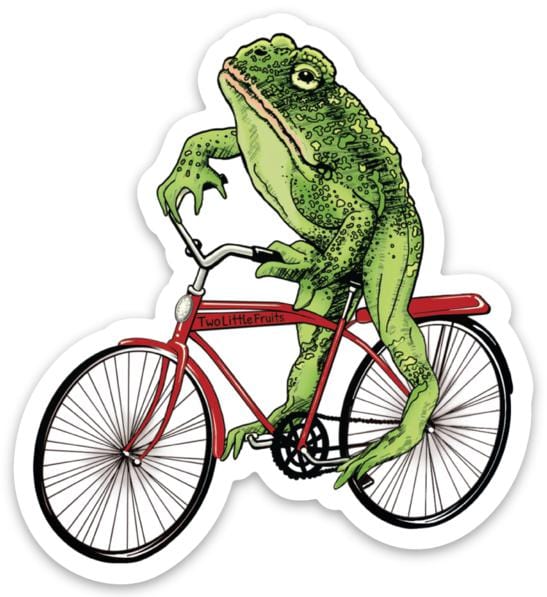 Two Little Fruits Sticker Frog On Bike Sticker