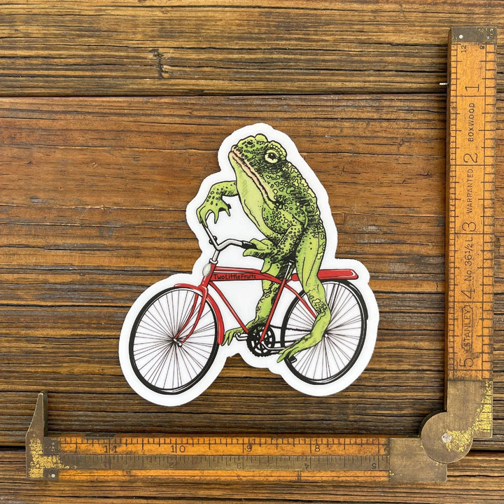 Two Little Fruits Sticker Frog On Bike Sticker