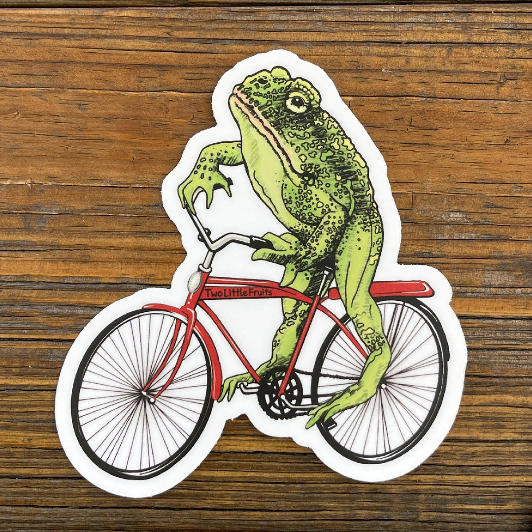 Two Little Fruits Sticker Frog On Bike Sticker