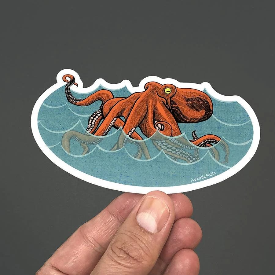 Two Little Fruits Sticker Octopus Sticker