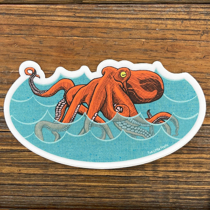 Two Little Fruits Sticker Octopus Sticker