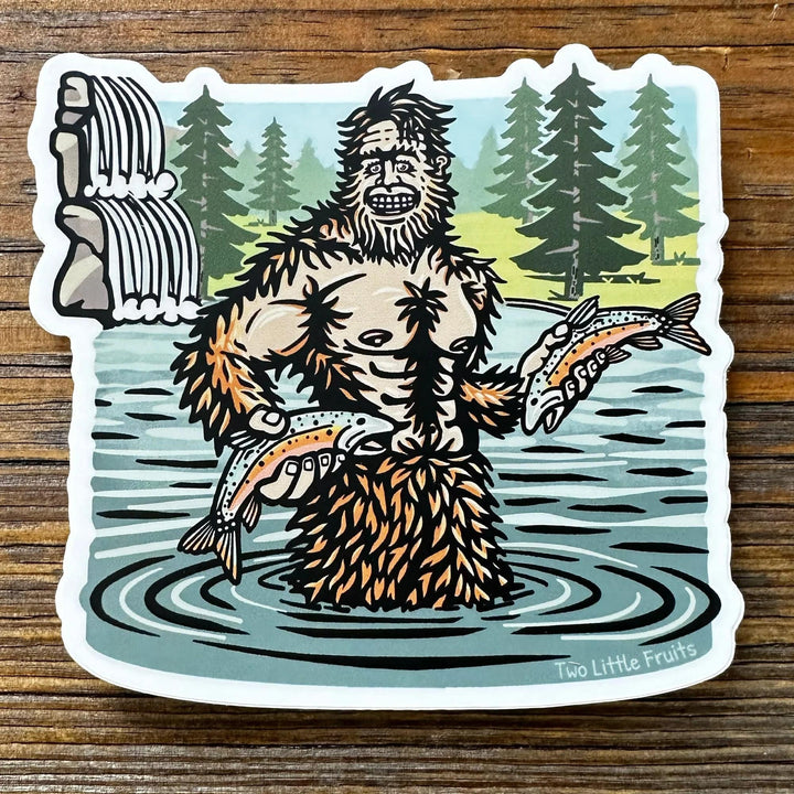 Two Little Fruits Sticker Sasquatch Bigfoot Die Cut Sticker