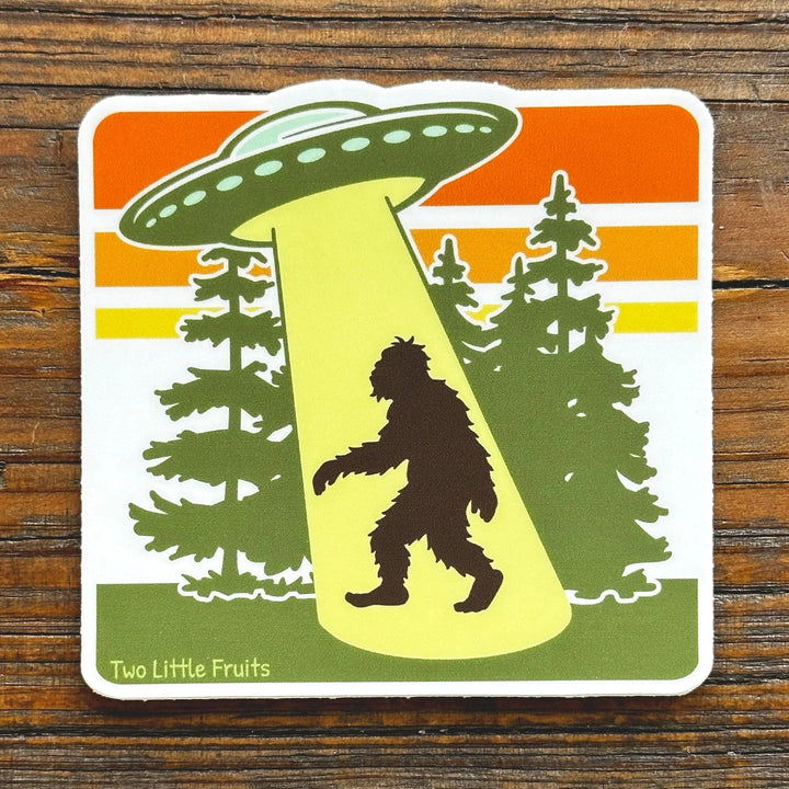 Two Little Fruits Sticker UFO Sasquatch Sticker