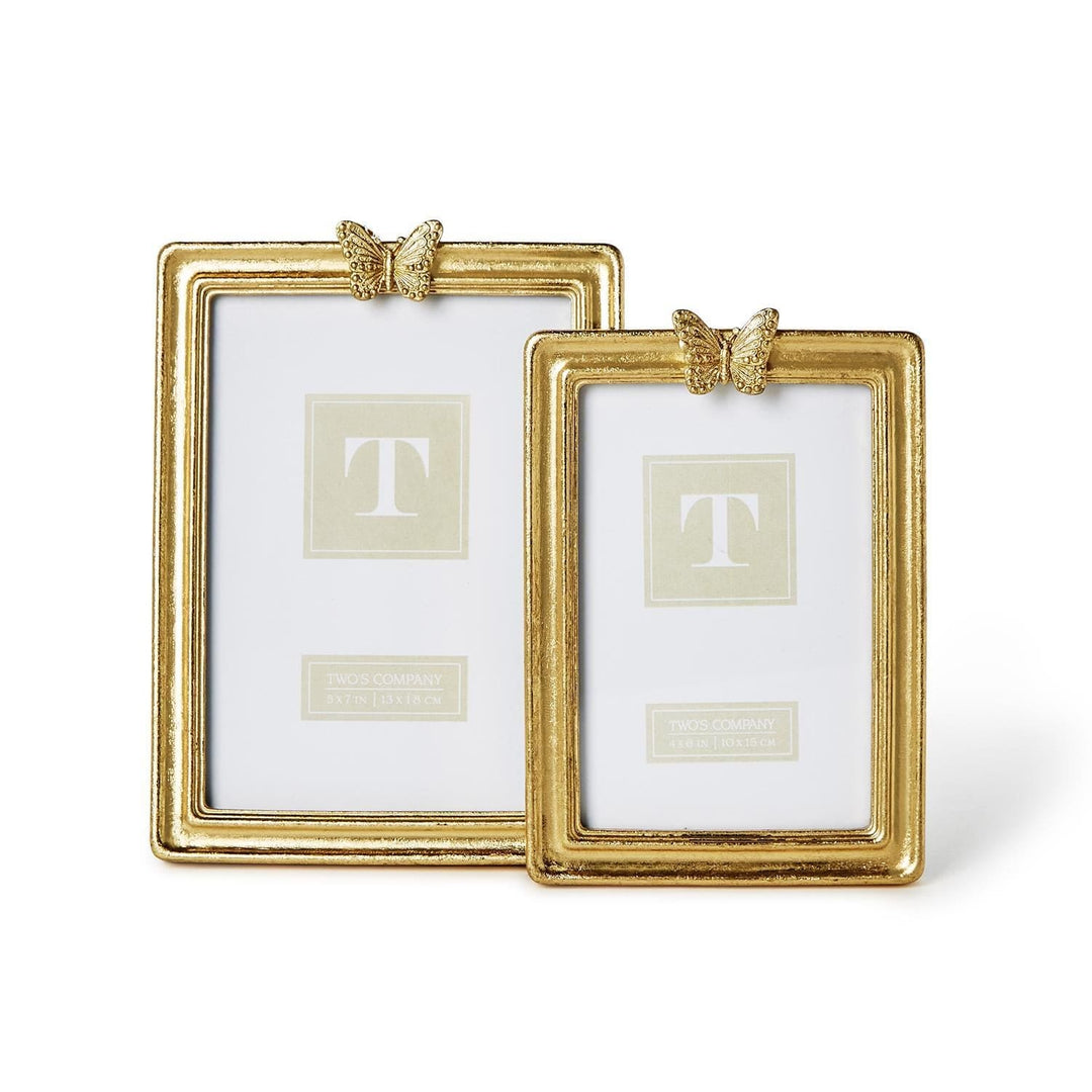 Two's Company Picture Frame Golden Butterfly Photo Frame