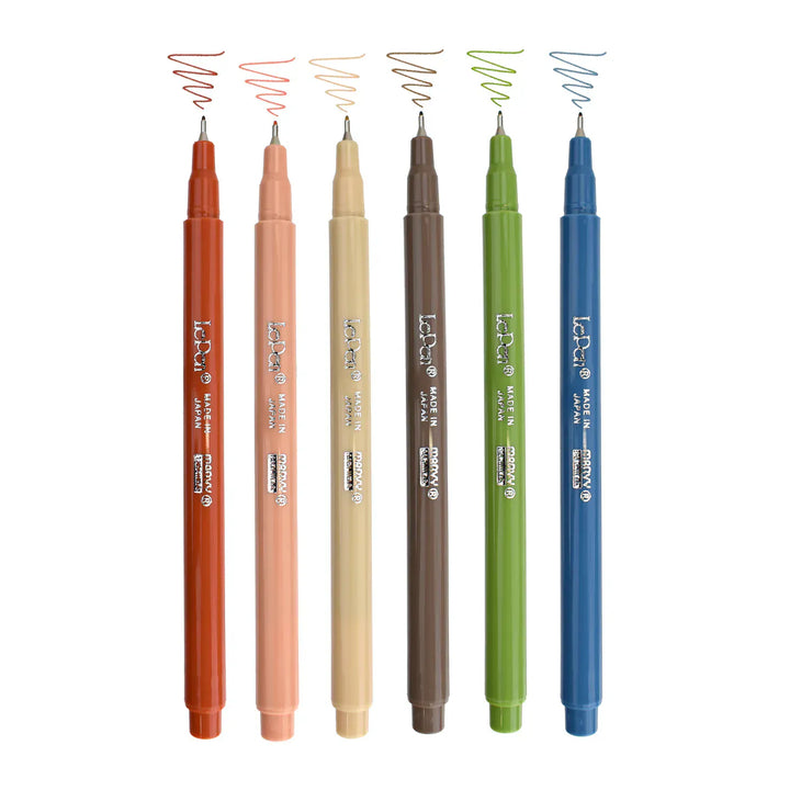 Uchida Paper Le Pen Set of 6 - Earth Tones
