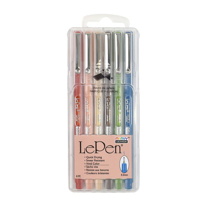 Uchida Paper Le Pen Set of 6 - Earth Tones