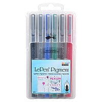 Uchida pen set Le Pen Pigment Jewel Tone Colors - Set of 6