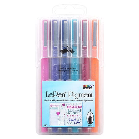 Uchida pen set Le Pen Pigment Jewel Tone Colors - Set of 6