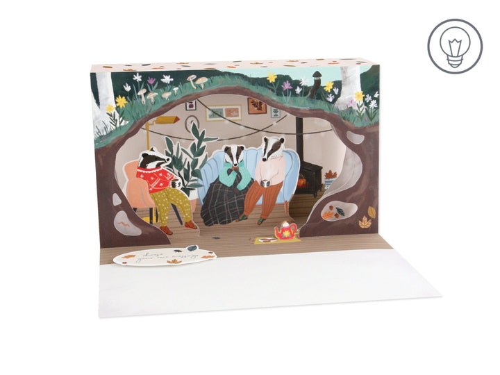 Up With Paper Card Burrow Delighted Shadowbox Card