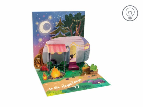 Up With Paper Card Camper Pop-Up Birthday Card w/ Lights