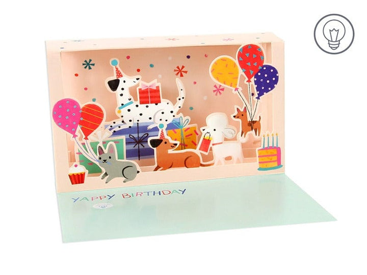 Up With Paper Card Dog Party Delighted Shadowbox Card