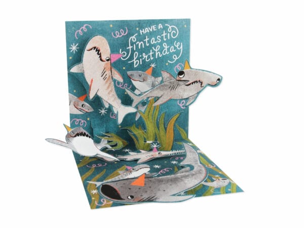 Up With Paper Card Sharks Birthday Pop-Up Card
