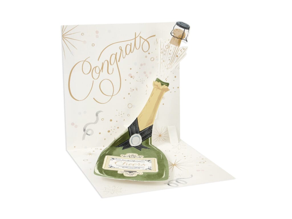 Up With Paper Cards Champagne Congrats Pop-Up Card