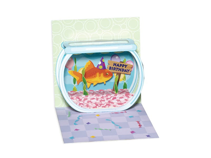 Up With Paper Cards Goldfish Birthday Pop-Up Card