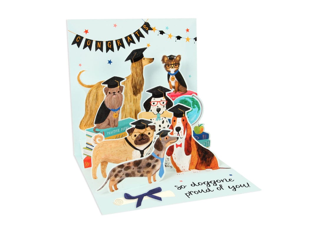 Up With Paper Cards Grad Dogs Pop-Up Card