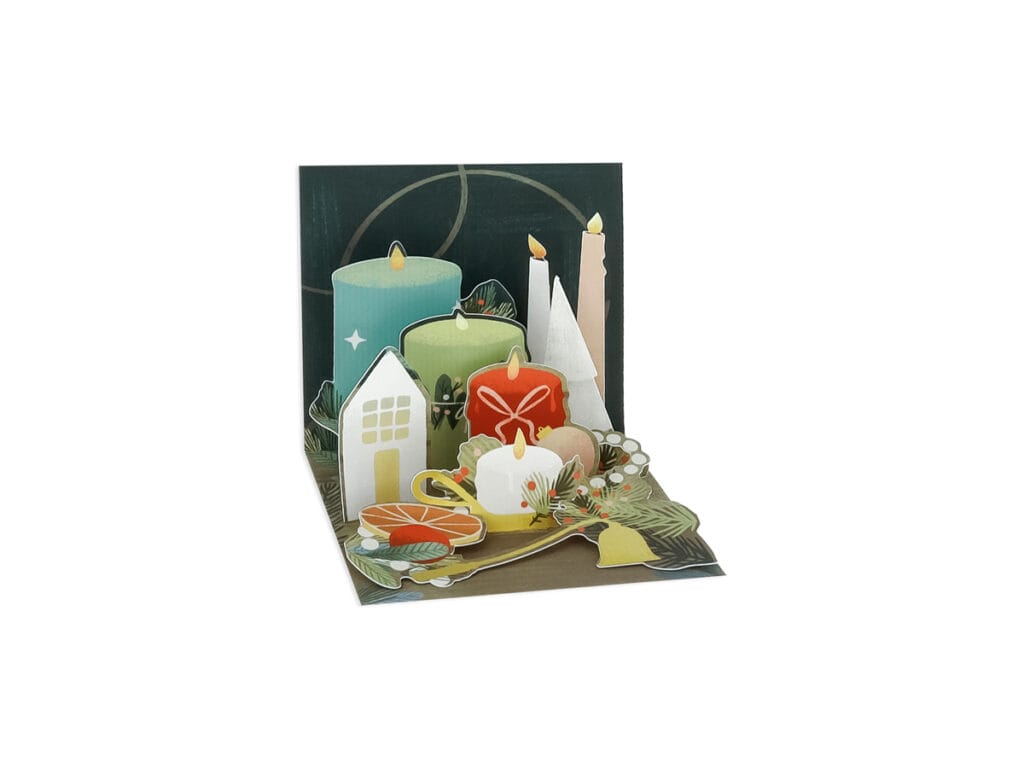 Up With Paper Holiday Candles Mini Holiday Pop-Up Card