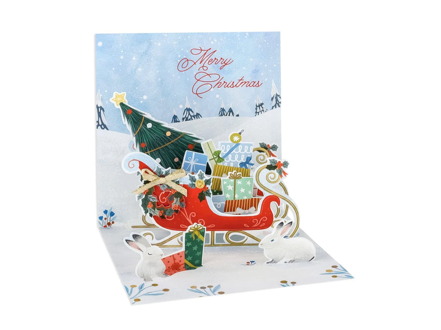 Up With Paper Holiday Christmas Sleigh Pop-Up Card
