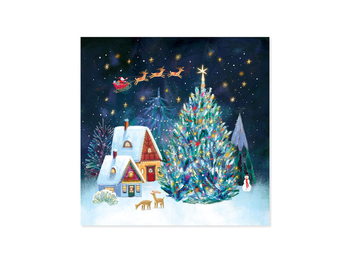 Up With Paper Holiday Glowing Village w/ Light Holiday Pop-Up Card