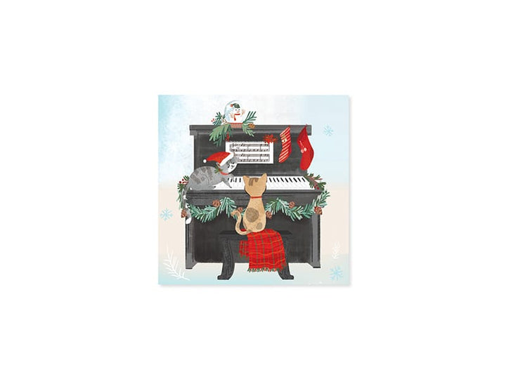 Up With Paper Holiday Piano Cats Mini Holiday Pop-Up Card