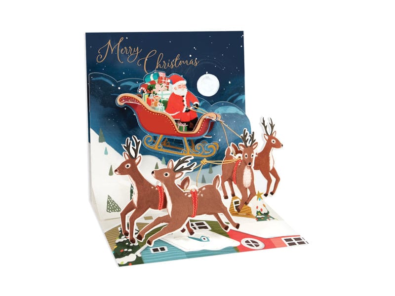 Up With Paper Holiday Santa's Sleigh Pop-Up Card