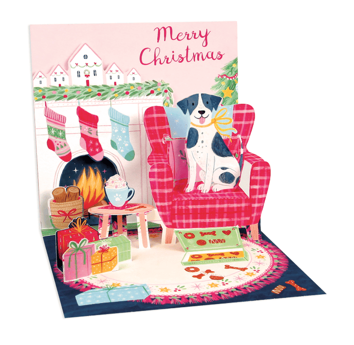 Up With Paper Holiday Silly Dog Holiday Pop-Up Card