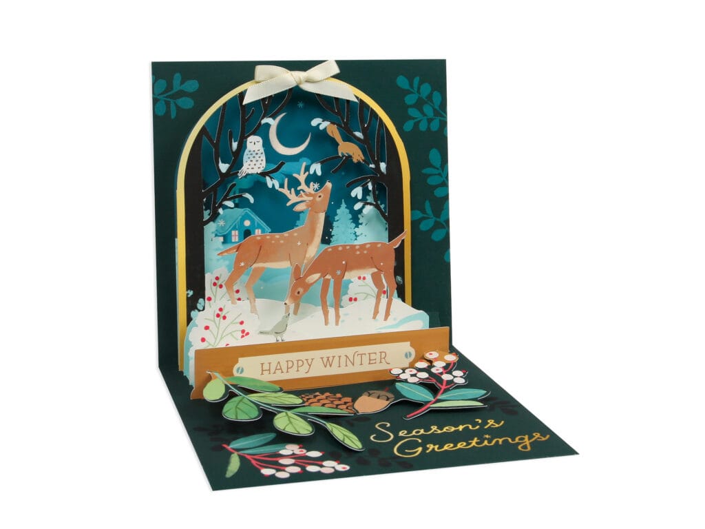 Up With Paper Holiday Snowglobe Dome Holiday Pop-Up Card
