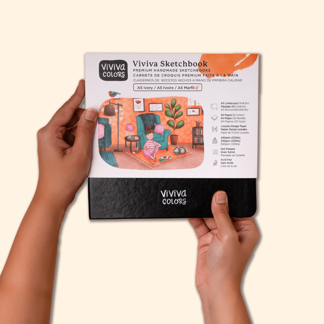 Viviva Colors Gifts A5 Ivory Sketchbook - 240 GSM for Coloring & Sketching