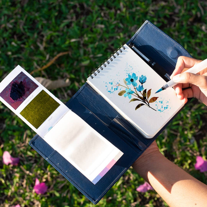 Viviva Colors Gifts A6 Travel Paint Kit - Vegan Leather| Handcrafted| Portable