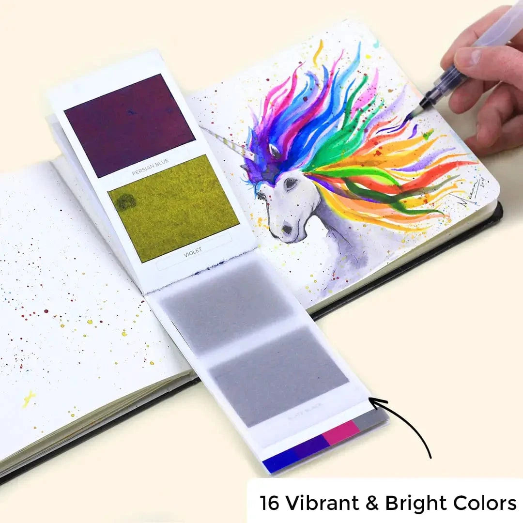 Viviva Colors Gifts A6 Travel Paint Kit - Vegan Leather| Handcrafted| Portable