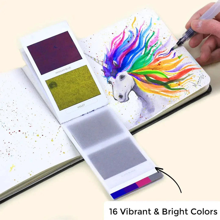 Viviva Colors Gifts A6 Travel Paint Kit - Vegan Leather| Handcrafted| Portable