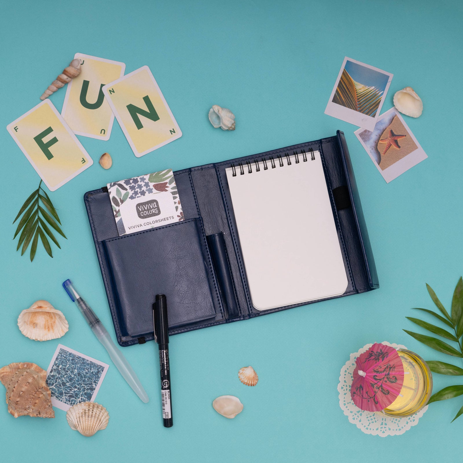 Viviva Colors Gifts A6 Travel Paint Kit - Vegan Leather| Handcrafted| Portable