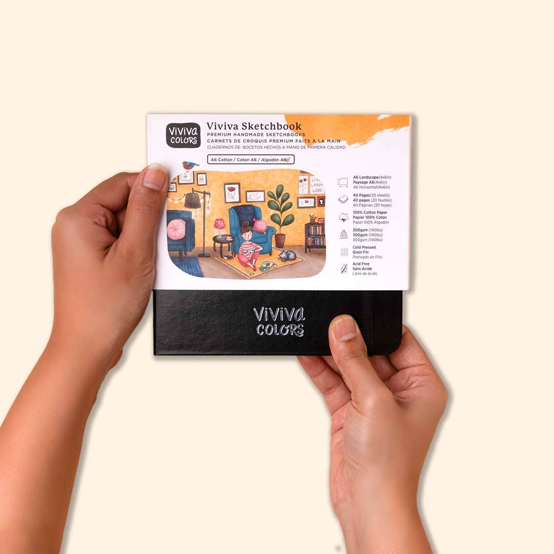 Viviva Colors Gifts Sketchbooks - A6 Cotton - 100% cotton handmade paper