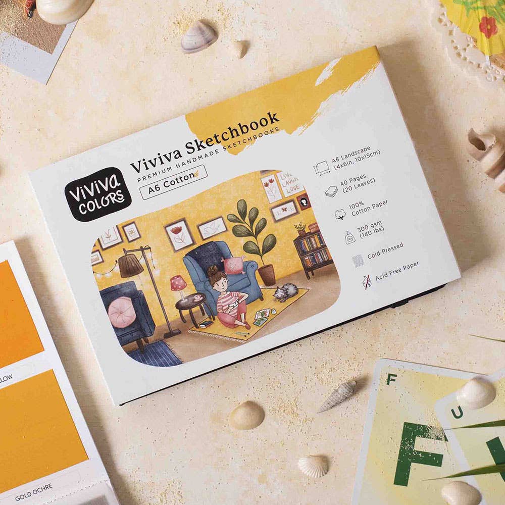 Viviva Colors Gifts Sketchbooks - A6 Cotton - 100% cotton handmade paper