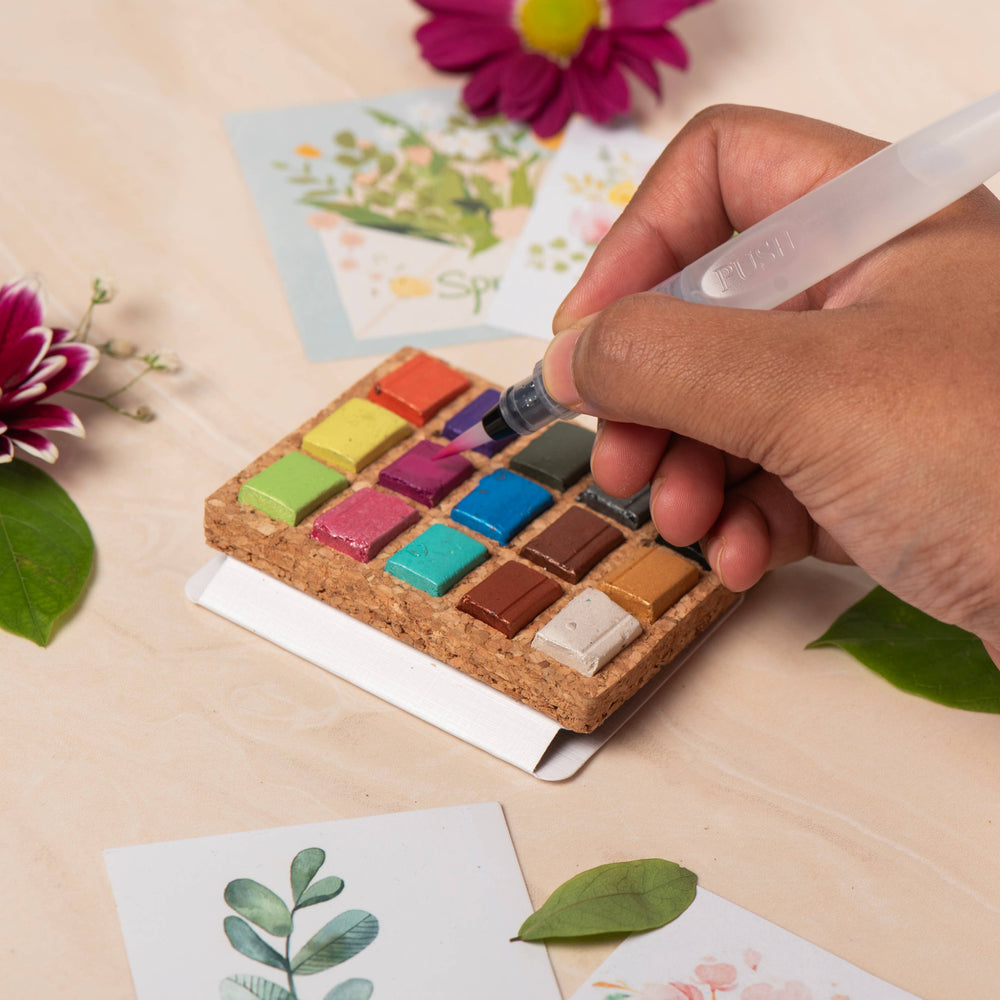 Viviva Colors Gifts Watercolor Pans - Metallic 15 Colors (Pack of 5) Nano Pallet