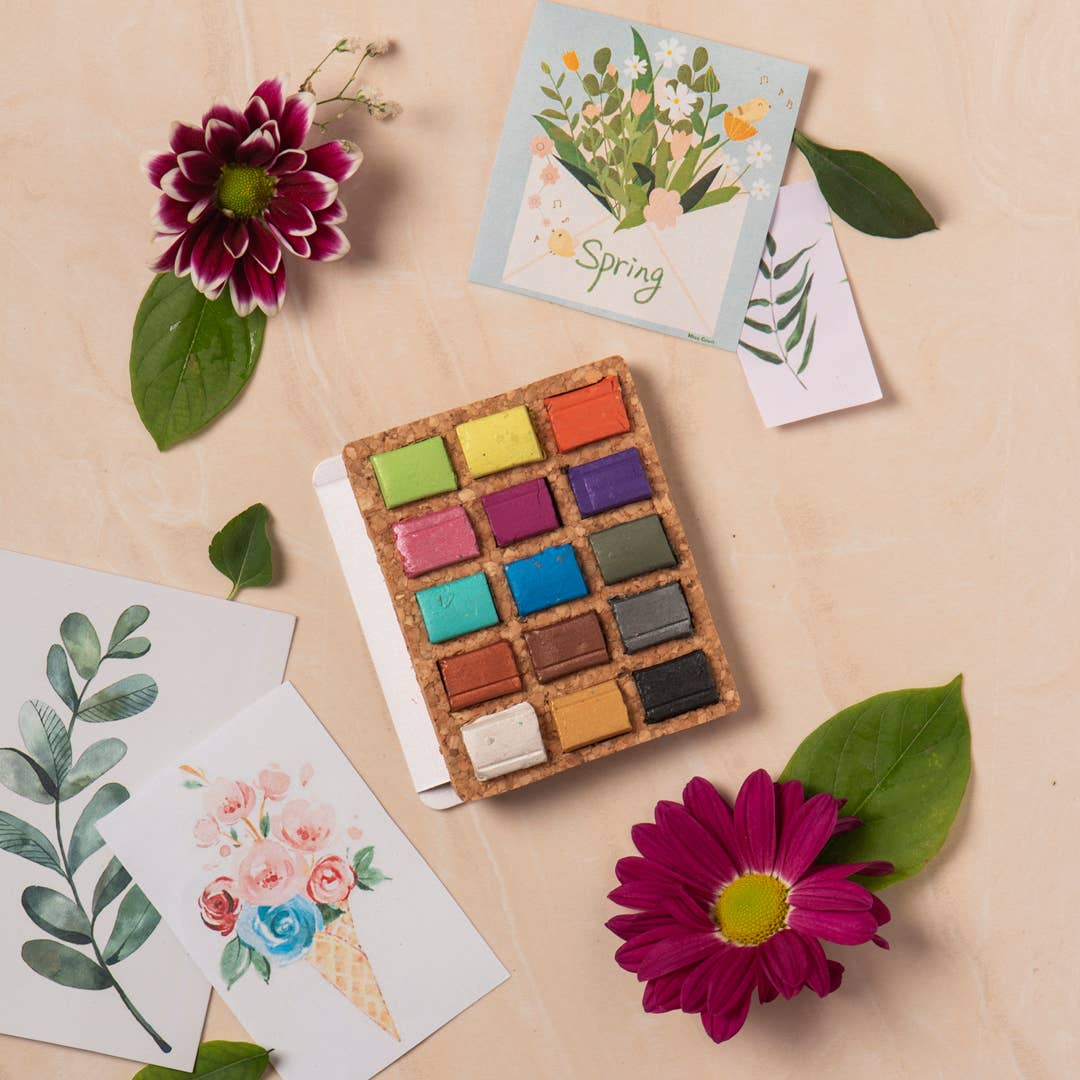 Viviva Colors Gifts Watercolor Pans - Metallic 15 Colors (Pack of 5) Nano Pallet