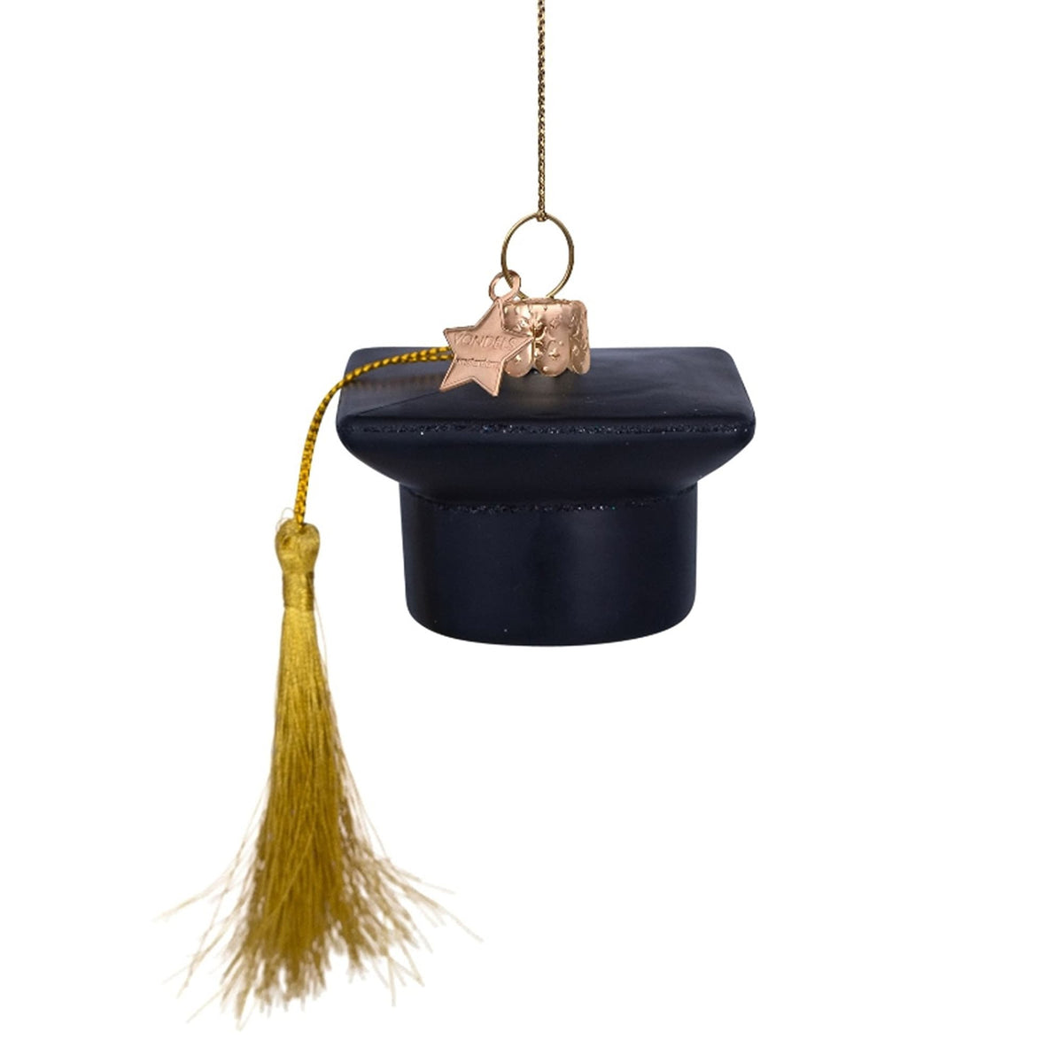 Vondels Gifts Black Matte Graduation Hat Ornament