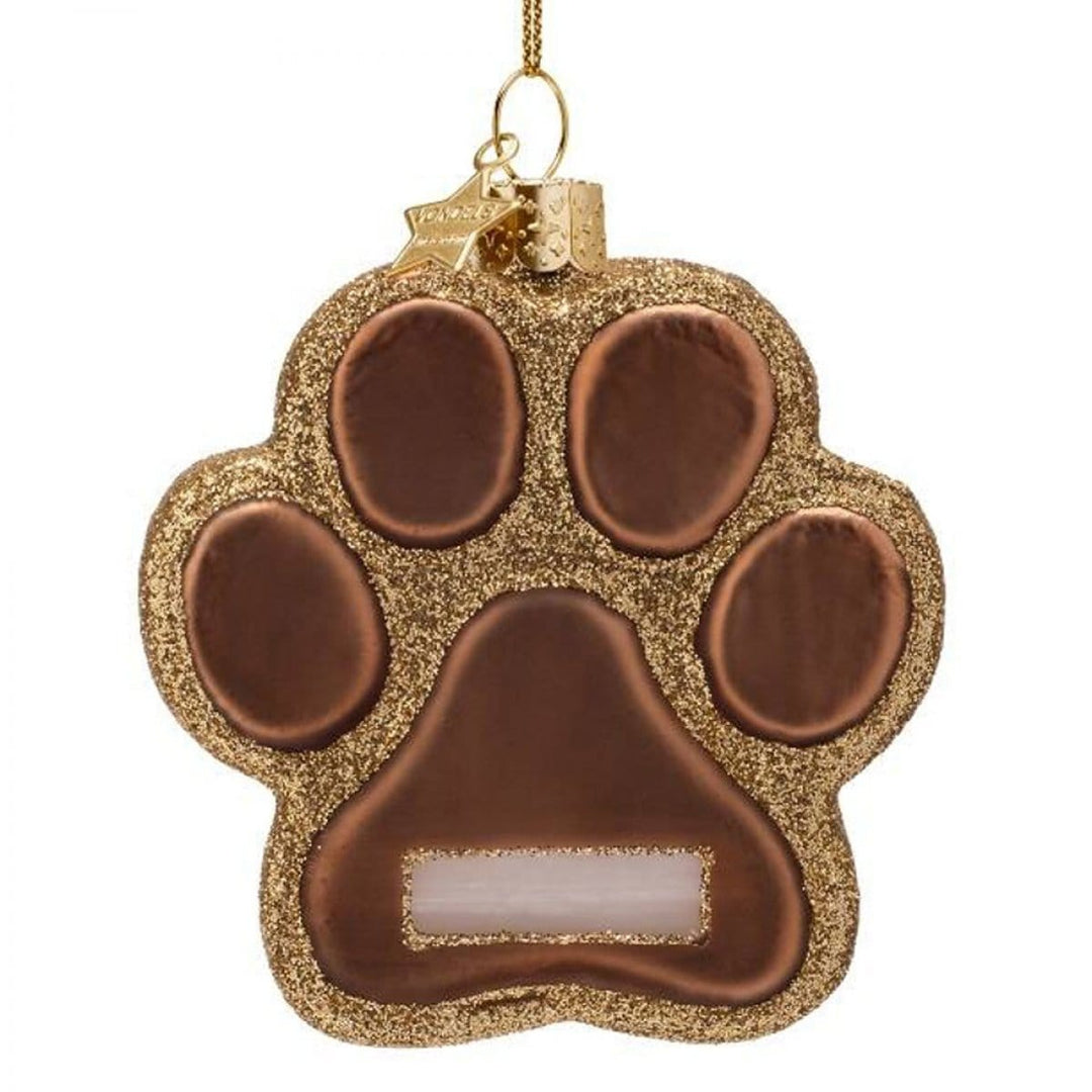 Vondels Gifts Brown Dog Paw Ornament