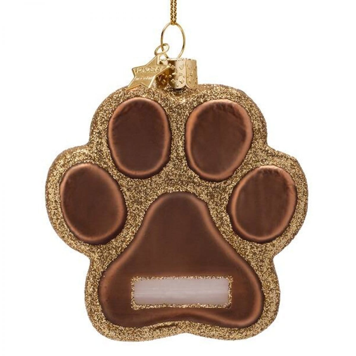 Vondels Gifts Brown Dog Paw Ornament