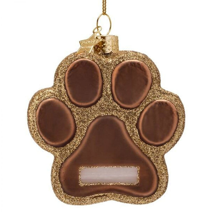 Vondels Gifts Brown Dog Paw Ornament